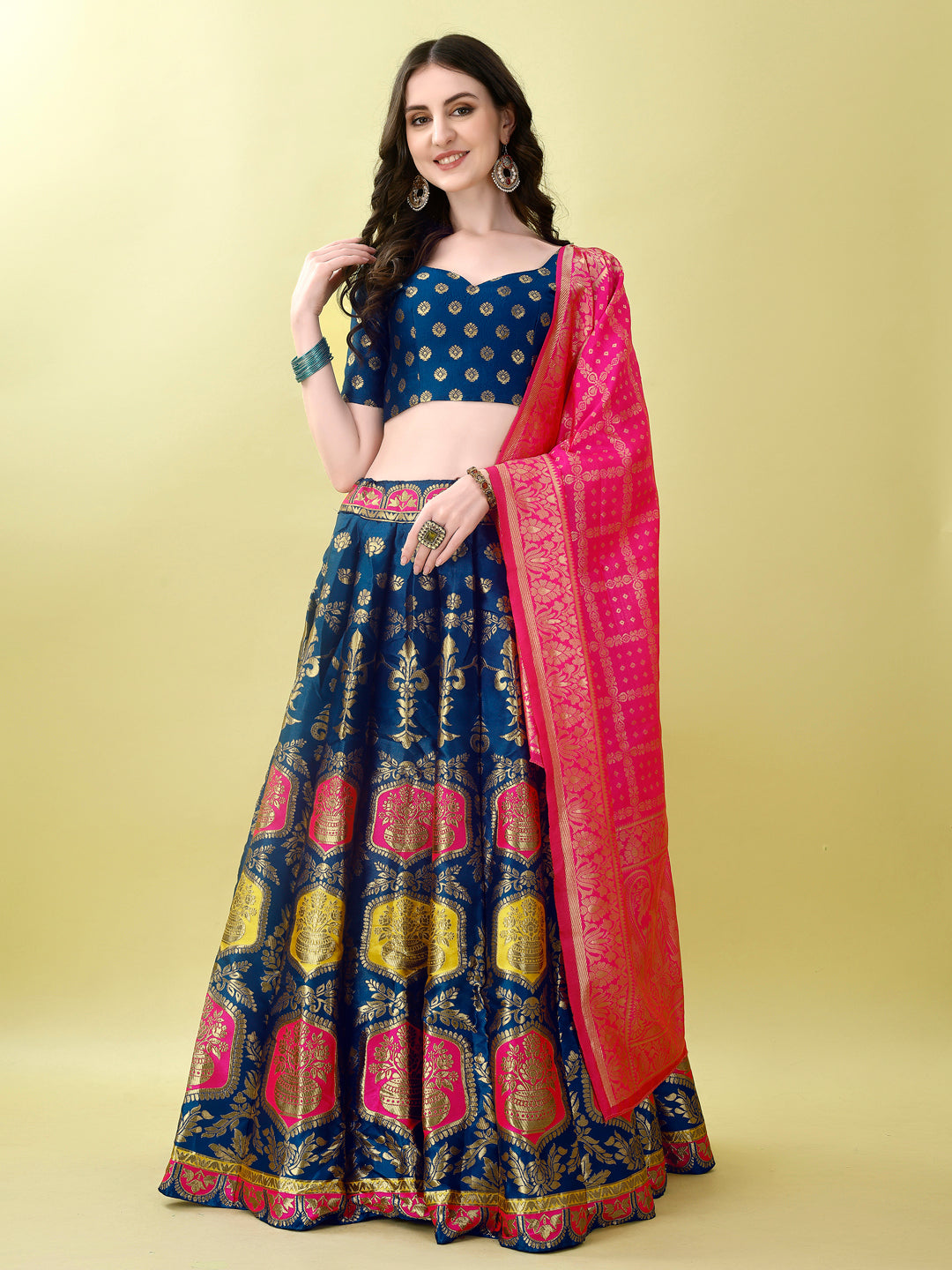Kishoree Wedding Lehenga with Zari Dupatta
