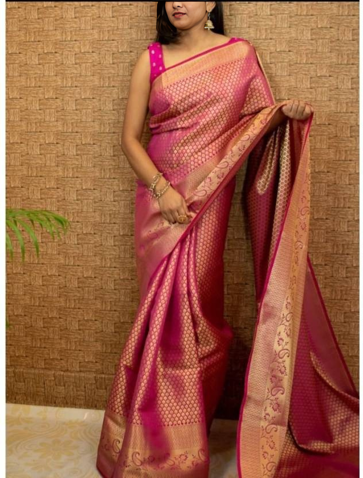 Kishoree Banarasi Gajari Silk Saree