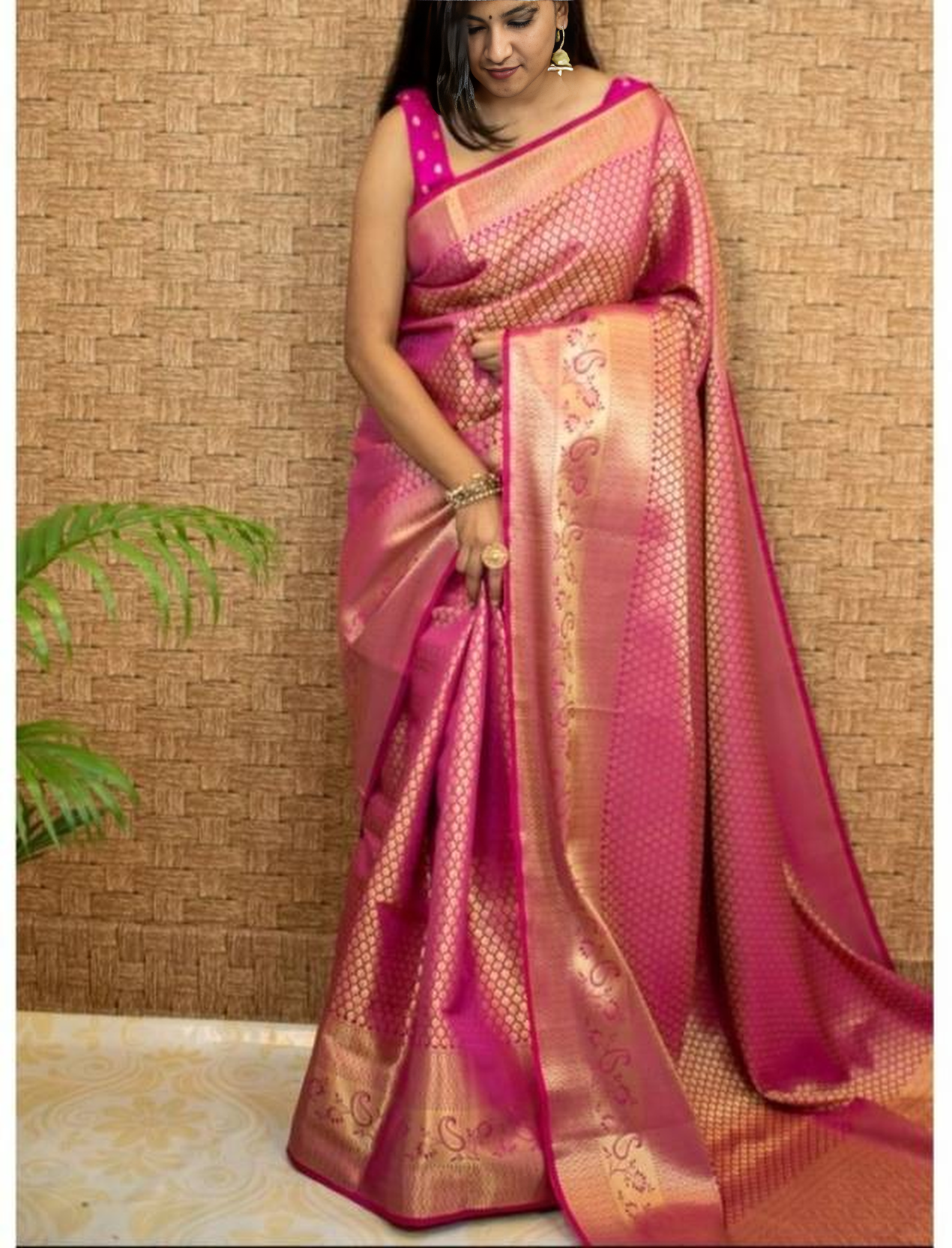 Kishoree Banarasi Gajari Silk Saree
