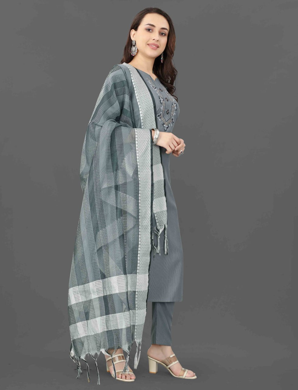 Krishoree's Simple Kurta and Pant & Dupatta Set