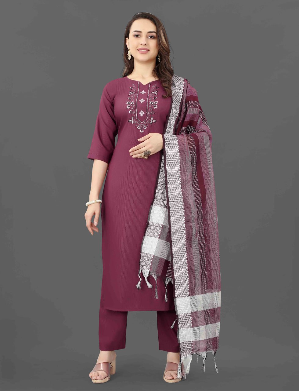 Krishoree's Royal Kurta and Pant Dupatta Set