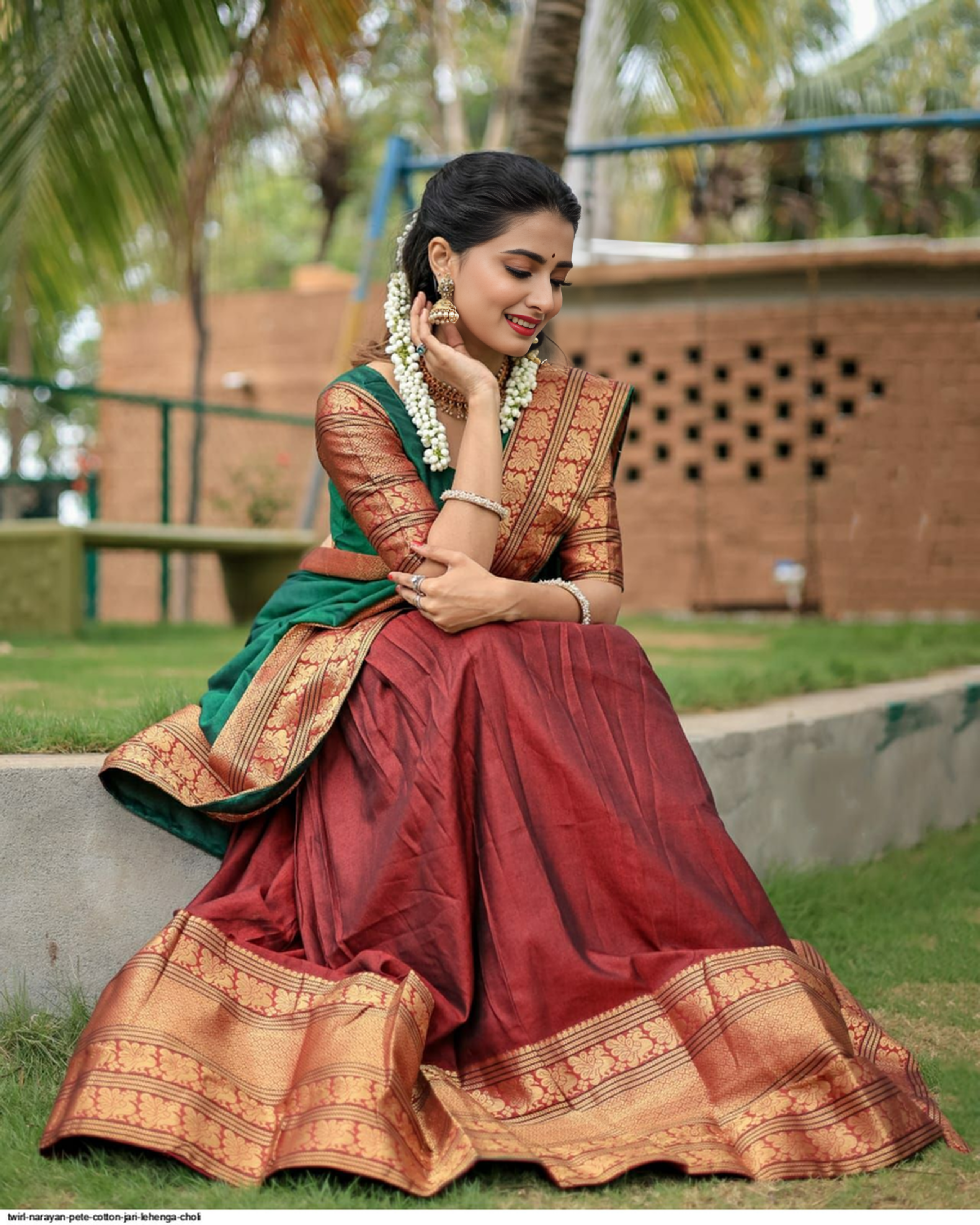 Indian Half Green Sarees in Royal Wedding