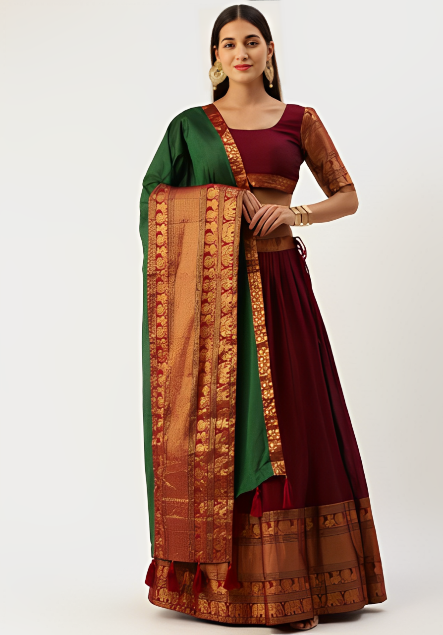 Indian Half Green Sarees in Royal Wedding
