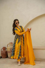 KISHOREE'S ROZI ORGENZA MULTI COLOUR ANARKALI SUIT SET