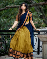 South Indian Lehenga Choli in Royal Gold