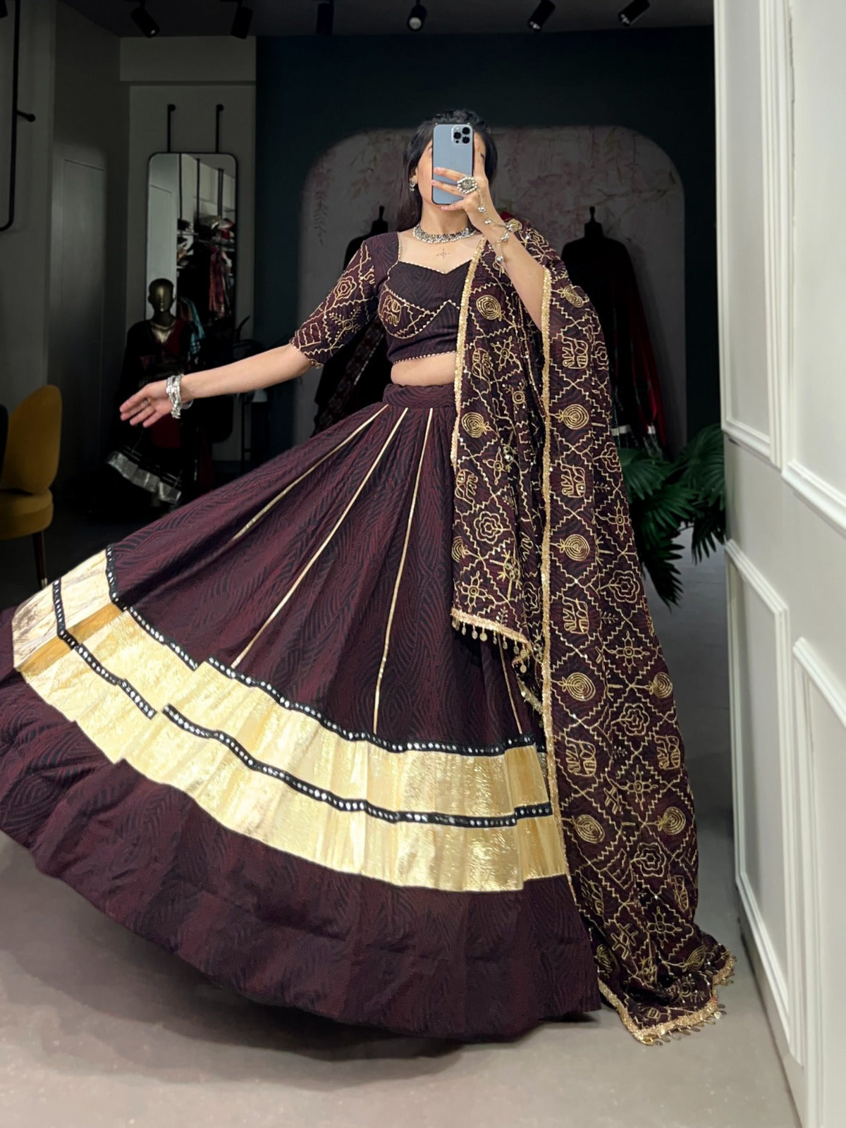 Premium Kasturi Silk Embellished With Beautiful Multi Thread