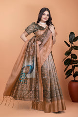 Kishoree Morpich Banarasi Silk Saree